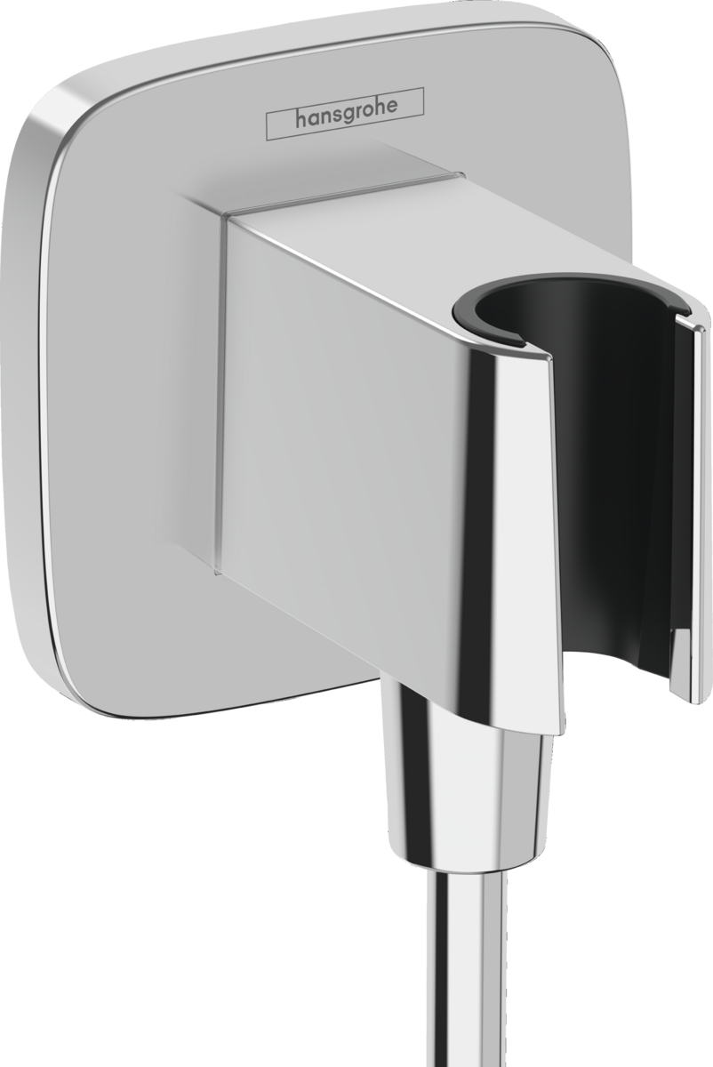 Picture of HANSGROHE FixFit Q Wall outlet with shower holder #26887000 - Chrome