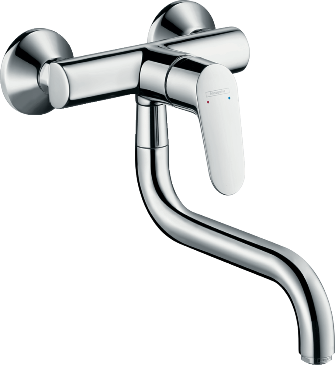 Зображення з  HANSGROHE Focus M41 Single lever kitchen mixer, wall-mounted lowspout, 1jet #31825000 - Chrome