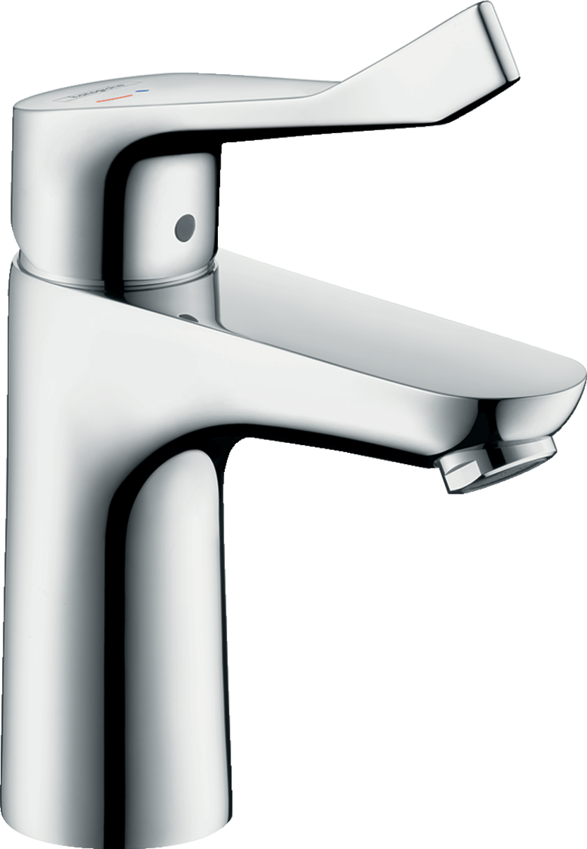 Зображення з  HANSGROHE Focus Single lever basin mixer 100 CoolStart with extra long handle 12,1 cm without waste set #31917000 - Chrome