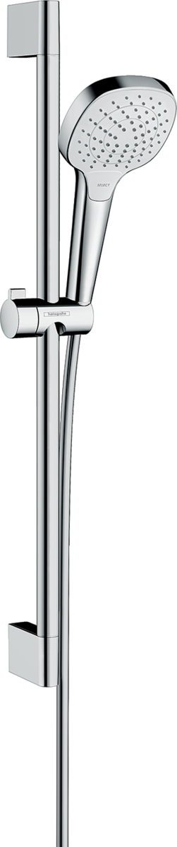 HANSGROHE Croma Select E Duş seti Vario, EcoSmart, 9 lt/dk, 65 cm duş barı ile #26583400 - Beyaz/Krom resmi