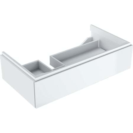εικόνα του GEBERIT Xeno² cabinet for washbasin with shelf surface, with one drawer scultura grey / wooden-textured melamine #500.514.43.1