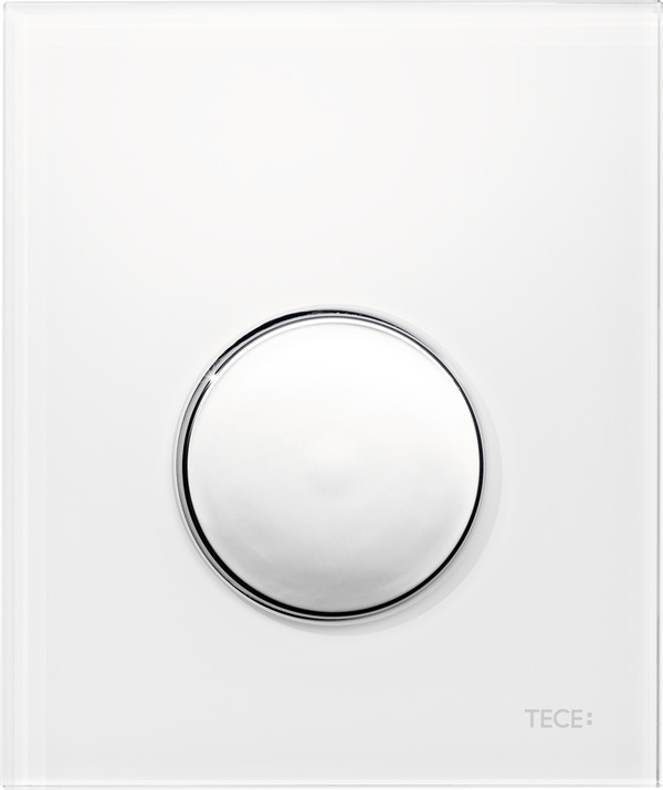 εικόνα του TECE TECEloop plastic urinal flush plate incl. cartridge polished white, bright chrome buttons #9242627