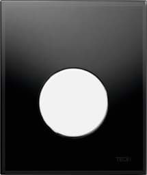 Bild von TECE TECEloop Urinal-Betätigungsplatte mit Kartusche Glas schwarz glänzend, Taste weiß glänzend #9242654