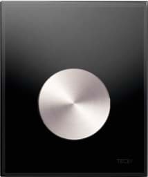 Bild von TECE TECEloop Urinal-Betätigungsplatte mit Kartusche Glas schwarz glänzend, Taste Edelstahloptik rundgebürstet (mit Anti-Fingerprint) #9242663