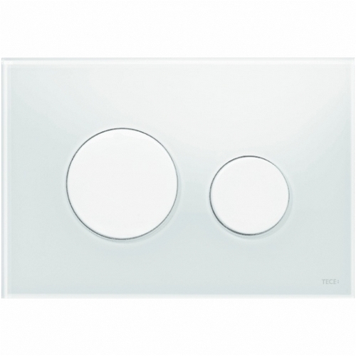 Picture of TECEloop toilet flush plate, white glass, white buttons, dual-flush system 9.240.650