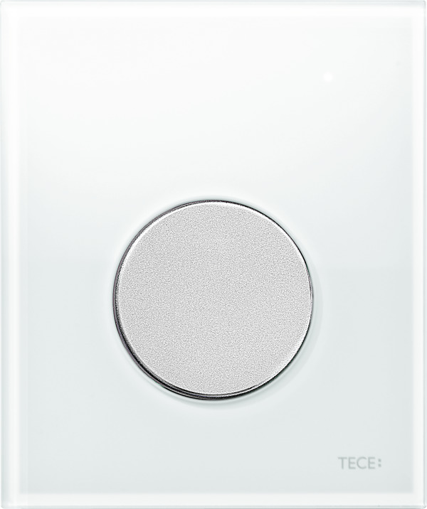 εικόνα του TECE TECEloop urinal flush plate incl. cartridge white glass, matt chrome button 9242659