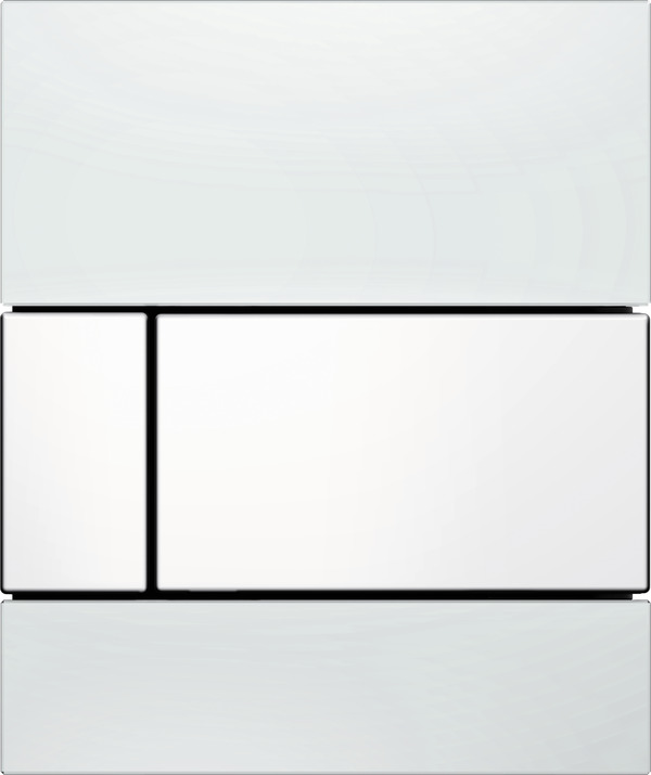 εικόνα του TECE TECEsquare urinal flush plate incl. cartridge, polished white glass, polished white button #9242800