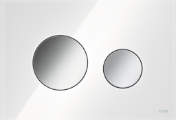 εικόνα του TECE TECEloop toilet flush plate polishd white glass, bright chrome buttons dual-flush system #9240660