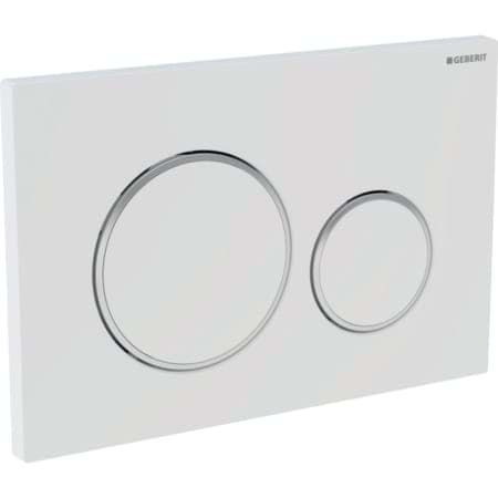 Picture of GEBERIT Sigma20 flush plate for dual flush Plate and buttons: black Design rings: matt black #115.882.DW.1