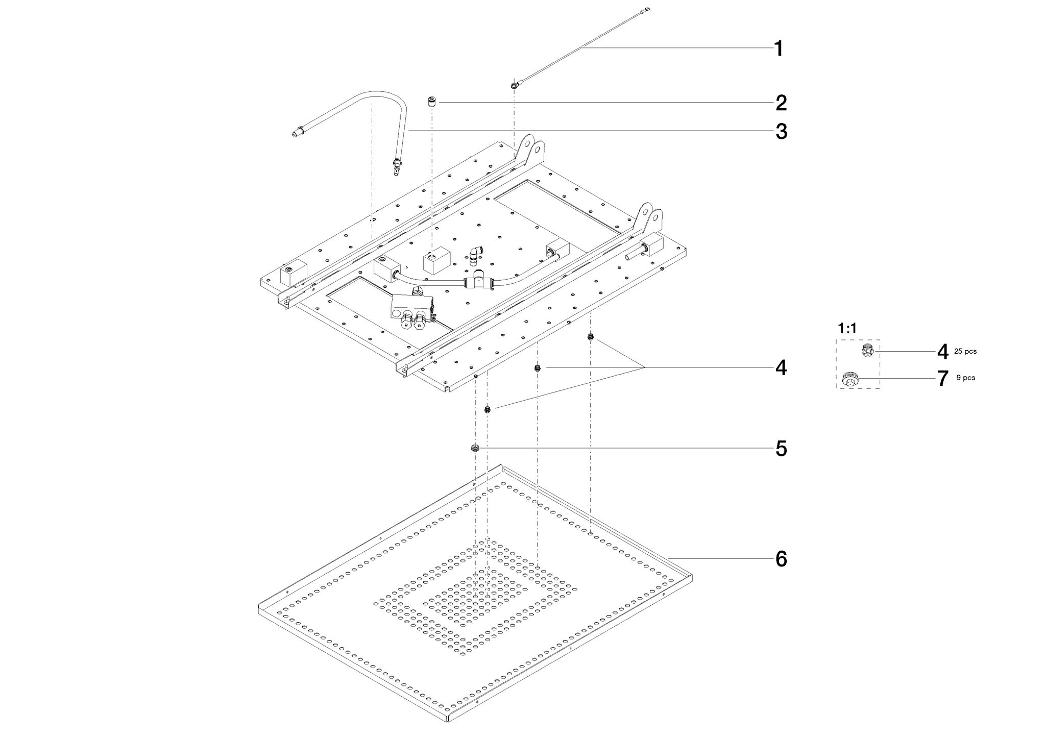 DORNBRACHT Brause für Sensory Sky 708 x 824 x 81 mm - Edelstahl gebürstet #04110214600-86