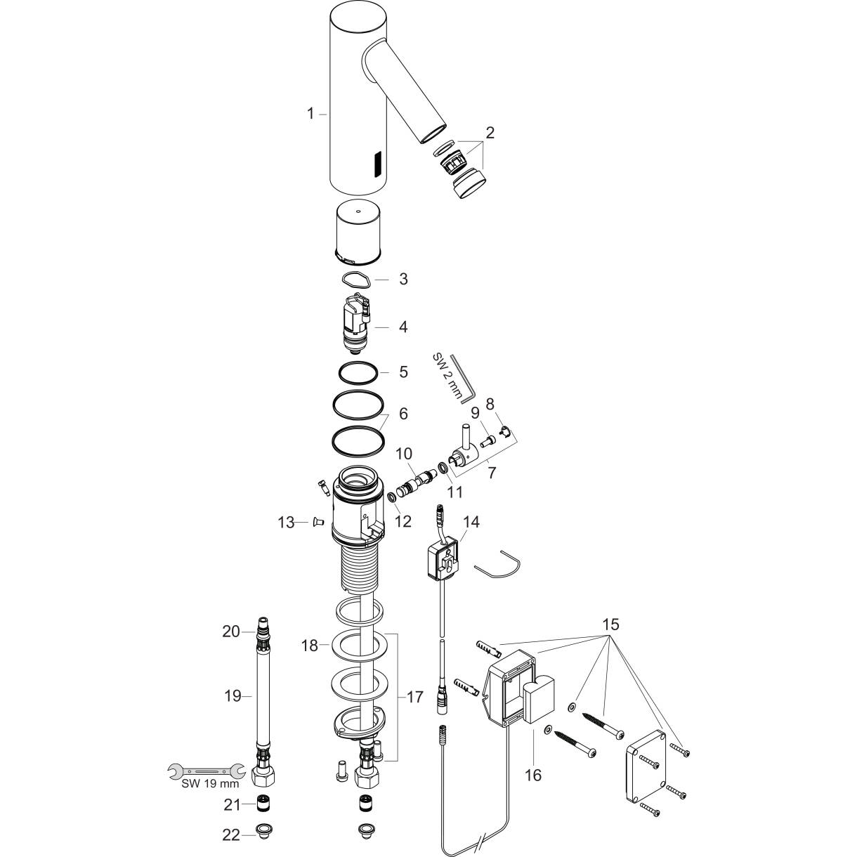 HANSGROHE AXOR Starck Single lever bidet mixer #10101340 - Mat Siyah Krom resmi