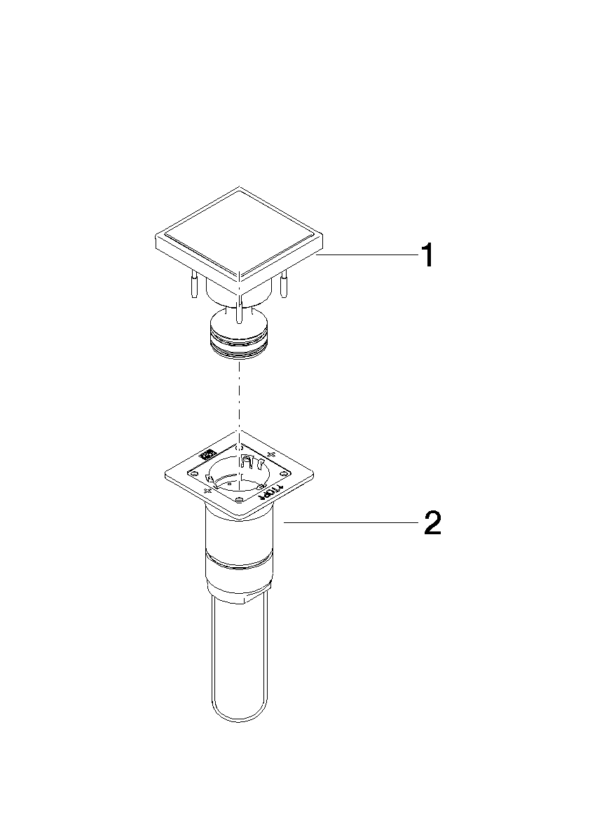 DORNBRACHT Bedienelement für Unterputz 138 x 88 x 90 mm - Platin gebürstet #04279802606-06