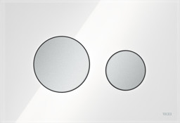 εικόνα του TECE TECEloop toilet flush plate, white glass, matt chrome buttons, dual-flush system 9240659