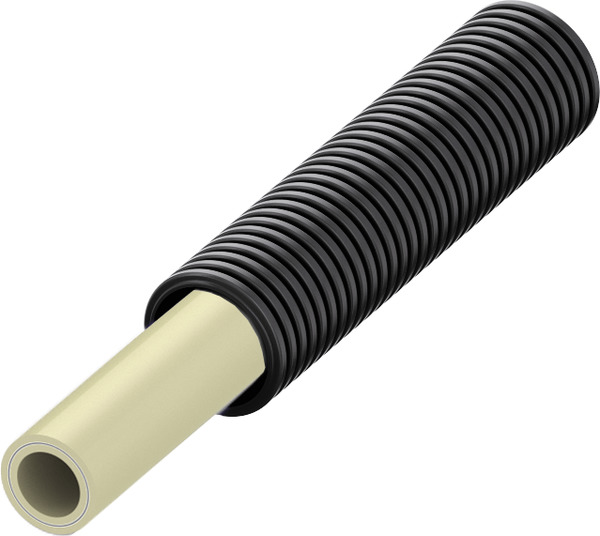 TECE TECEflex Trinkwasserrohr PE-Xc im Wellschutzrohr, schwarz, Dim. 16 #701016
