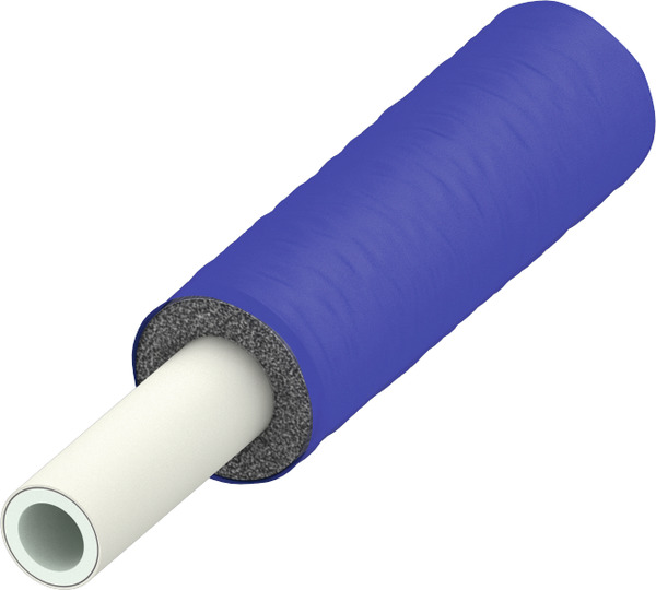 TECE TECElogo Mehrschichtverbundrohr PE-RT/Al/PE-RT vorgedämmt, 6 mm Dämmung, blau, Dim. 20 #8702520