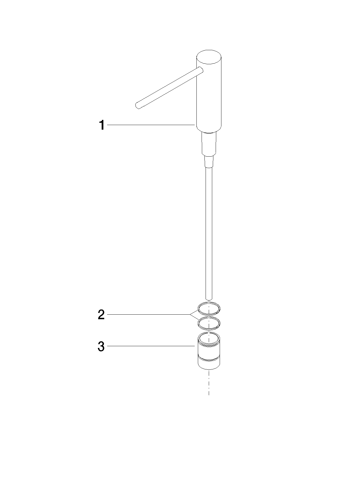 DORNBRACHT Spender Kopf kpl. Einbauvariante mit Rosette - Platin gebürstet #90101053800-06