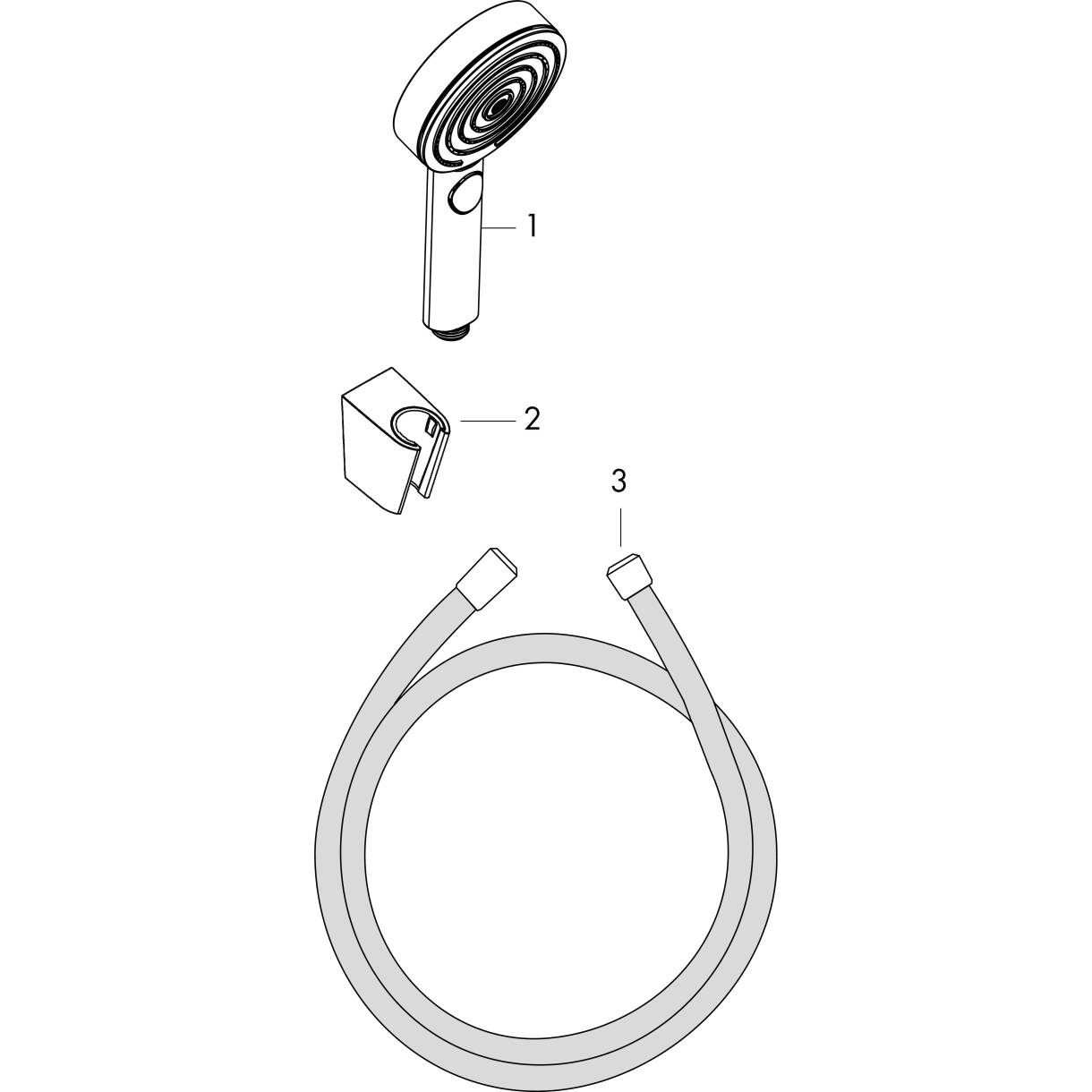 Зображення з  HANSGROHE Pulsify Select S Shower holder set 105 3jet Relaxation with shower hose 160 cm #24303000 - Chrome