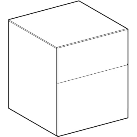 Bild von GEBERIT Xeno² Seitenschrank mit zwei Schubladen #500.504.43.1 - sculturagrau / Melamin Holzstruktur