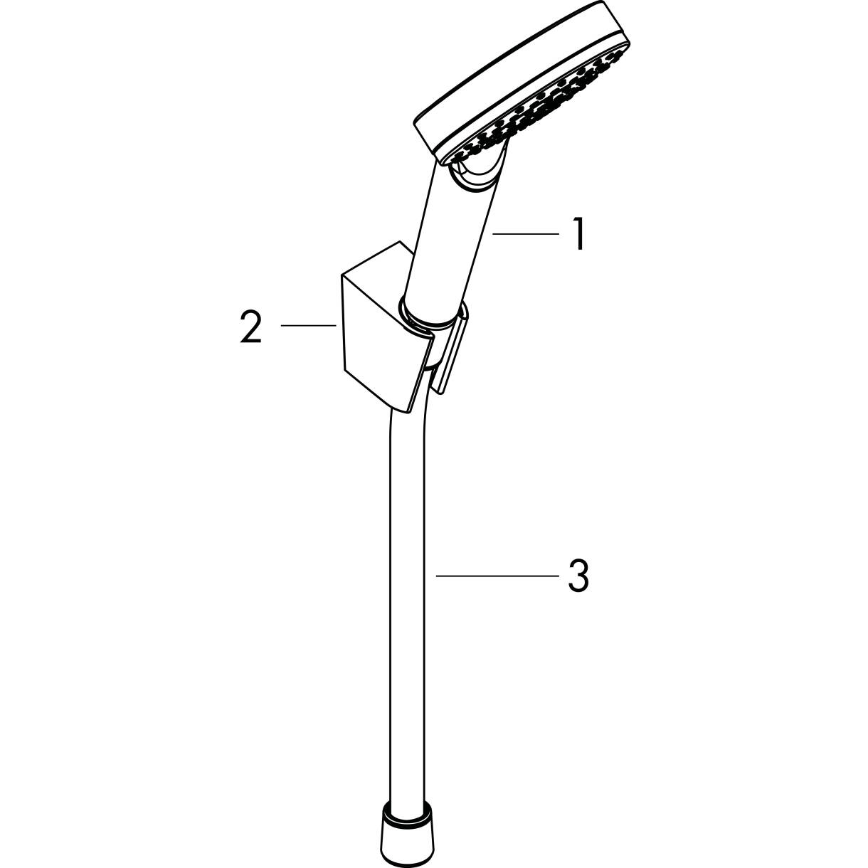 Зображення з  HANSGROHE Crometta Shower holder set 100 1jet EcoSmart with shower hose 125 cm #26568400 - White/Chrome