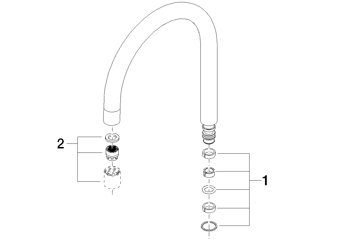 DORNBRACHT Auslauf 165 mm, 7 l/min. - Platin gebürstet #90282221301-06