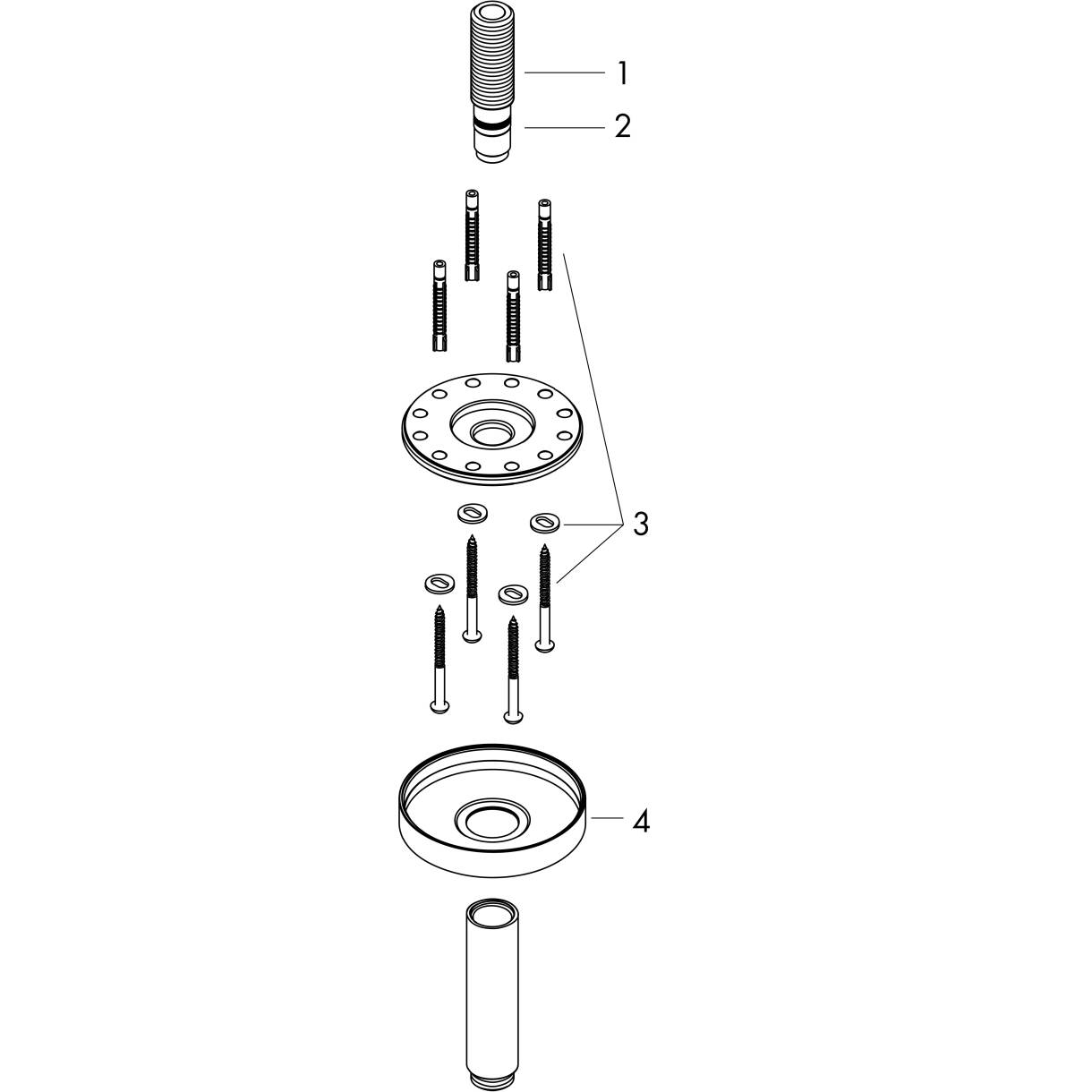 Picture of HANSGROHE AXOR ShowerSolutions Ceiling connector 300 mm #26433820 - Brushed Nickel