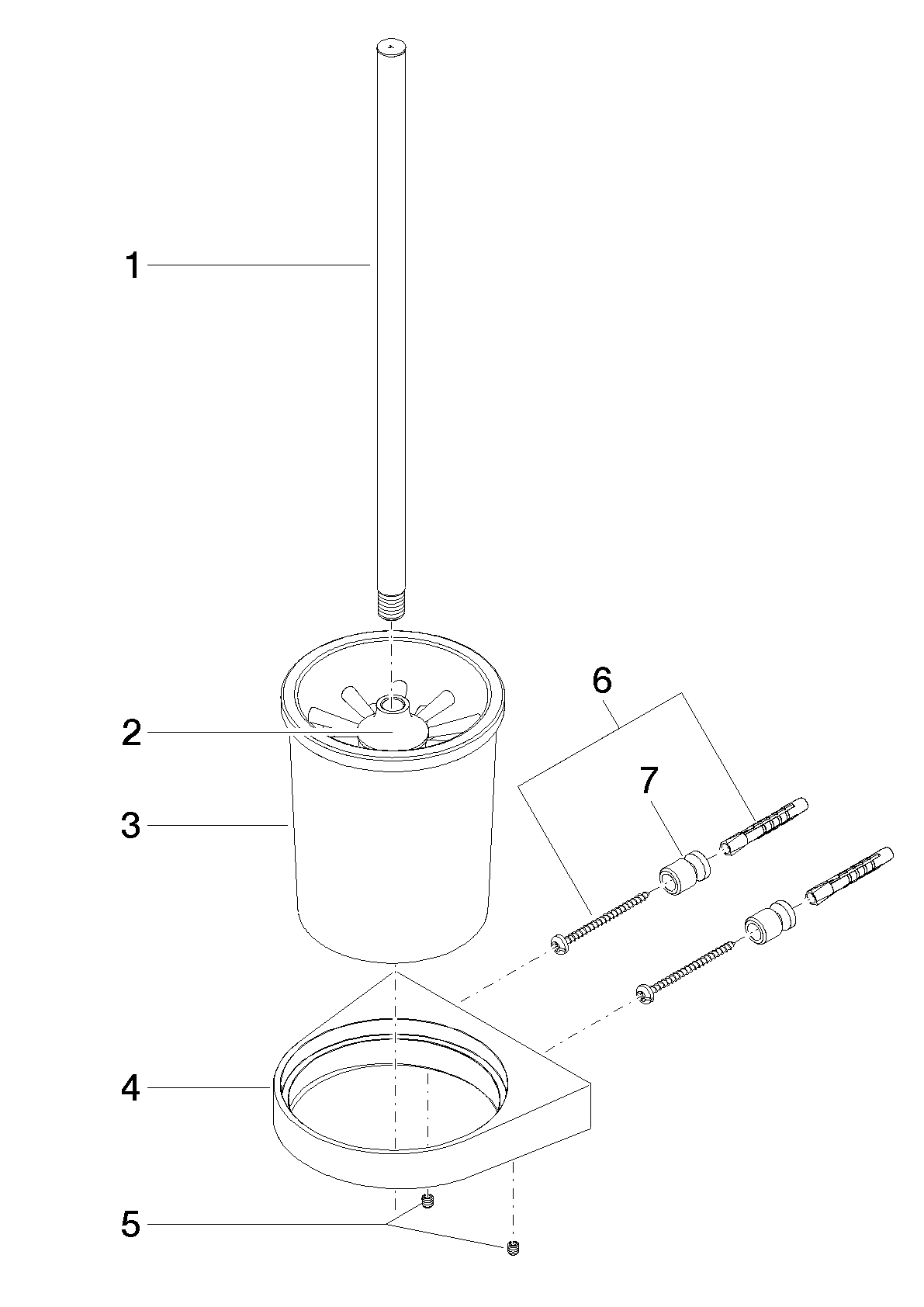 Bild von DORNBRACHT Toiletten-Bürstengarnitur Wandmodell - Chrom #83900970-00