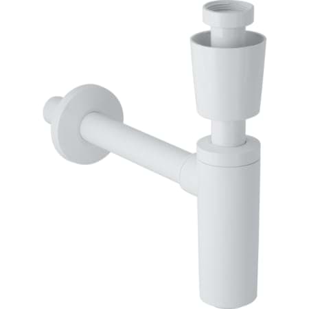 Picture of GEBERIT immersion pipe odour trap for washbasins, with valve rosette, horizontal outlet #151.035.11.1 - white-alpine