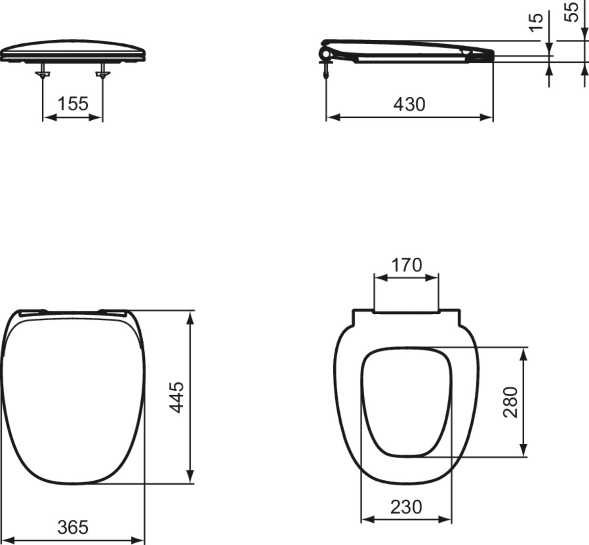 IDEAL STANDARD Dea WC-Sitz Weiß (Alpin) T676601
