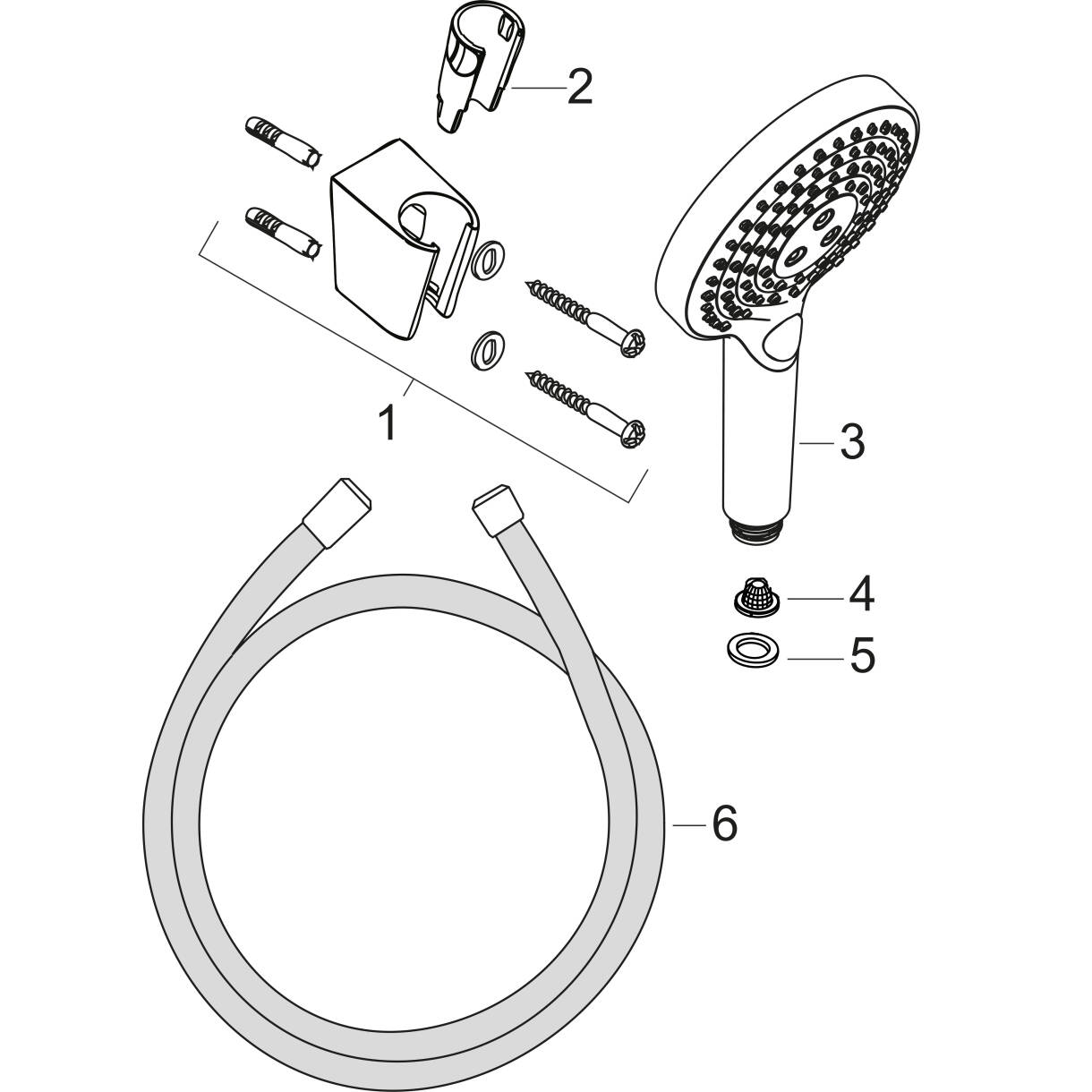 Зображення з  HANSGROHE Raindance Select S Shower holder set 120 3jet PowderRain with shower hose 160 cm #27668000 - Chrome