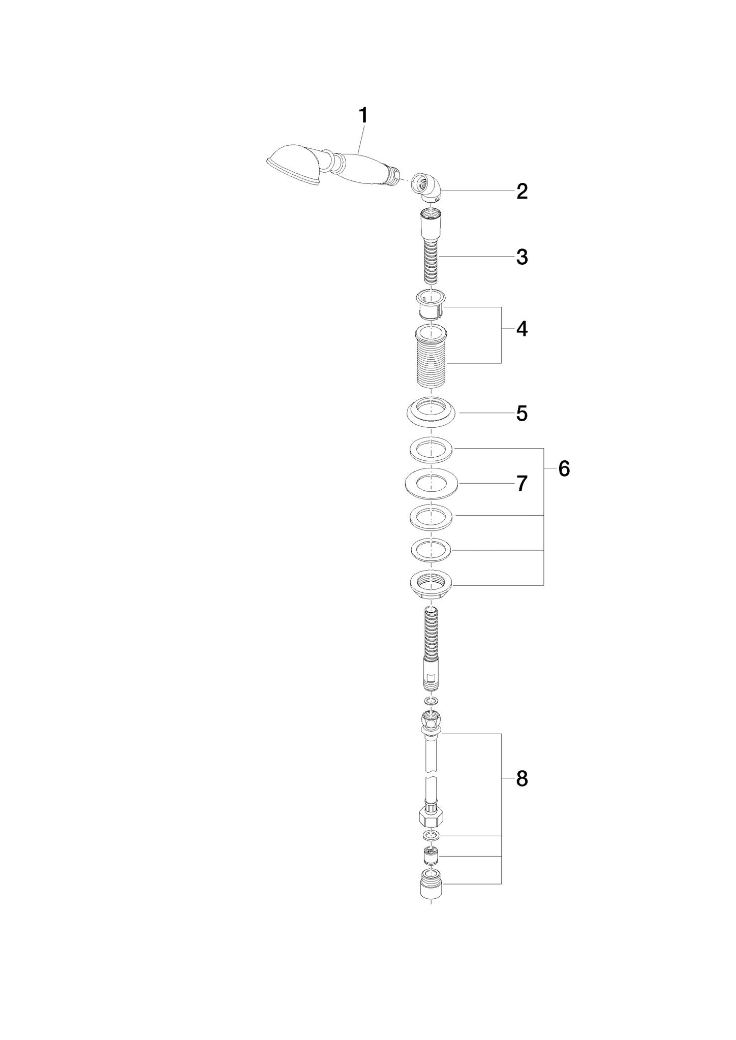 DORNBRACHT MADISON El duşu seti Küvet kenarı veya seramik kenarı montajı için - Pirinç (23kt altın) #27703360-09 resmi
