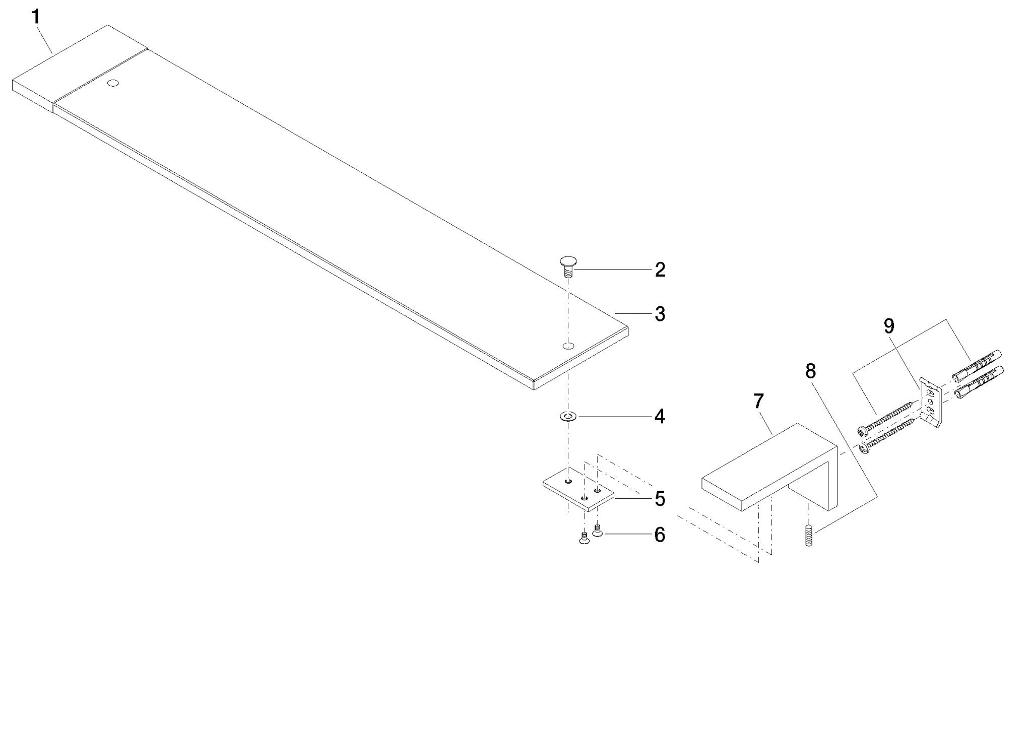 DORNBRACHT SYMETRICS Raf duvar modeli - Platin, fırçalanmış #83460980-06 resmi