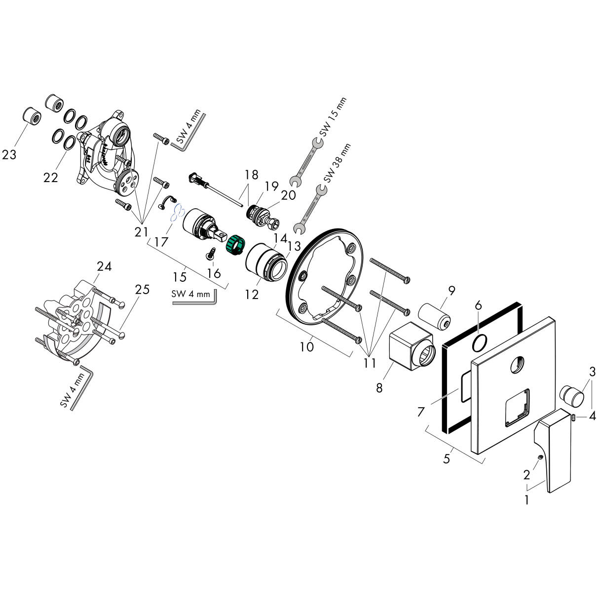 εικόνα του HANSGROHE Metropol Single lever bath mixer for concealed installation with lever handle for iBox universal #32545990 - Polished Gold Optic