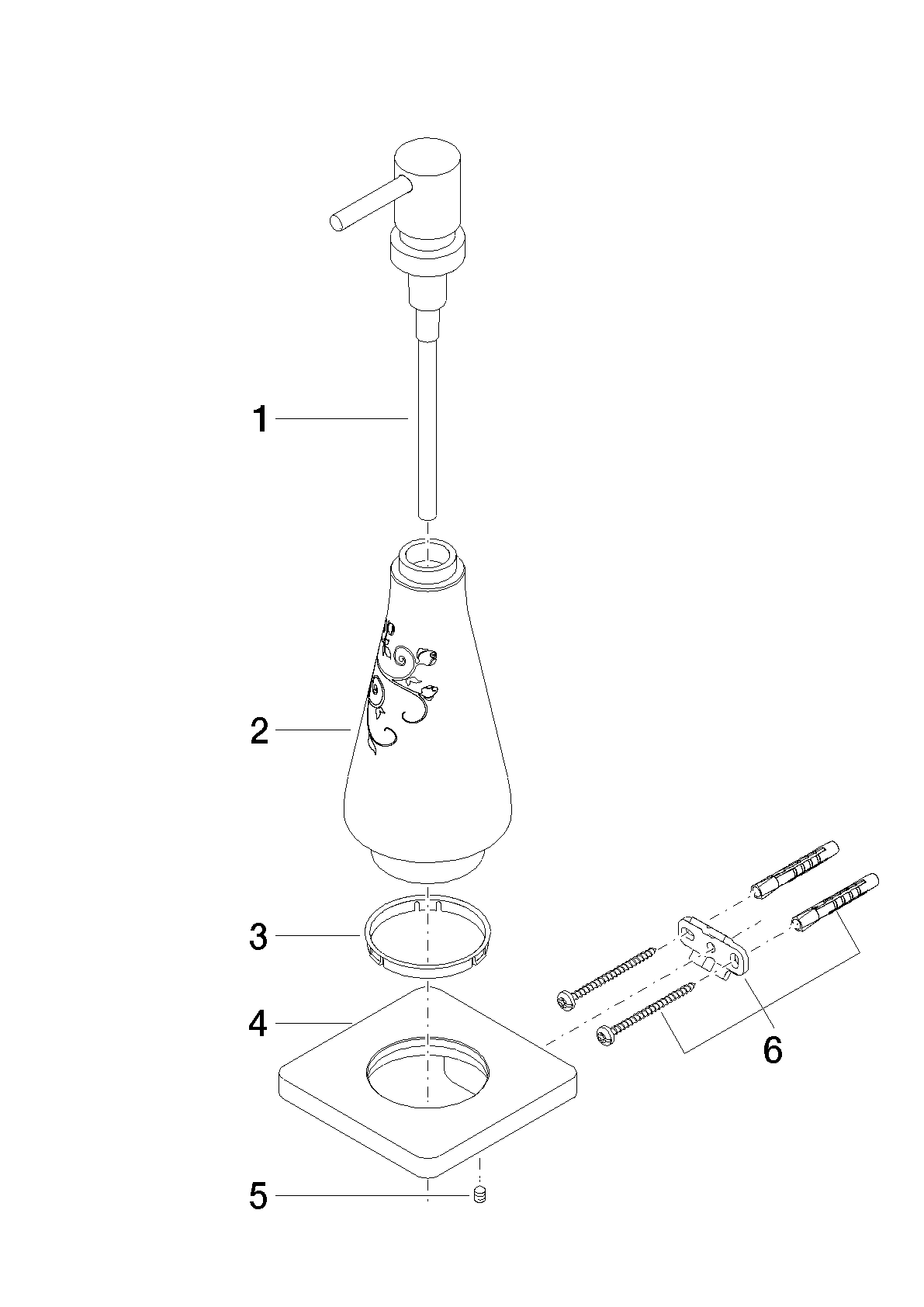 Obrázek DORNBRACHT Nástěnný model dávkovače LA FLEUR - chrom #83430955-00