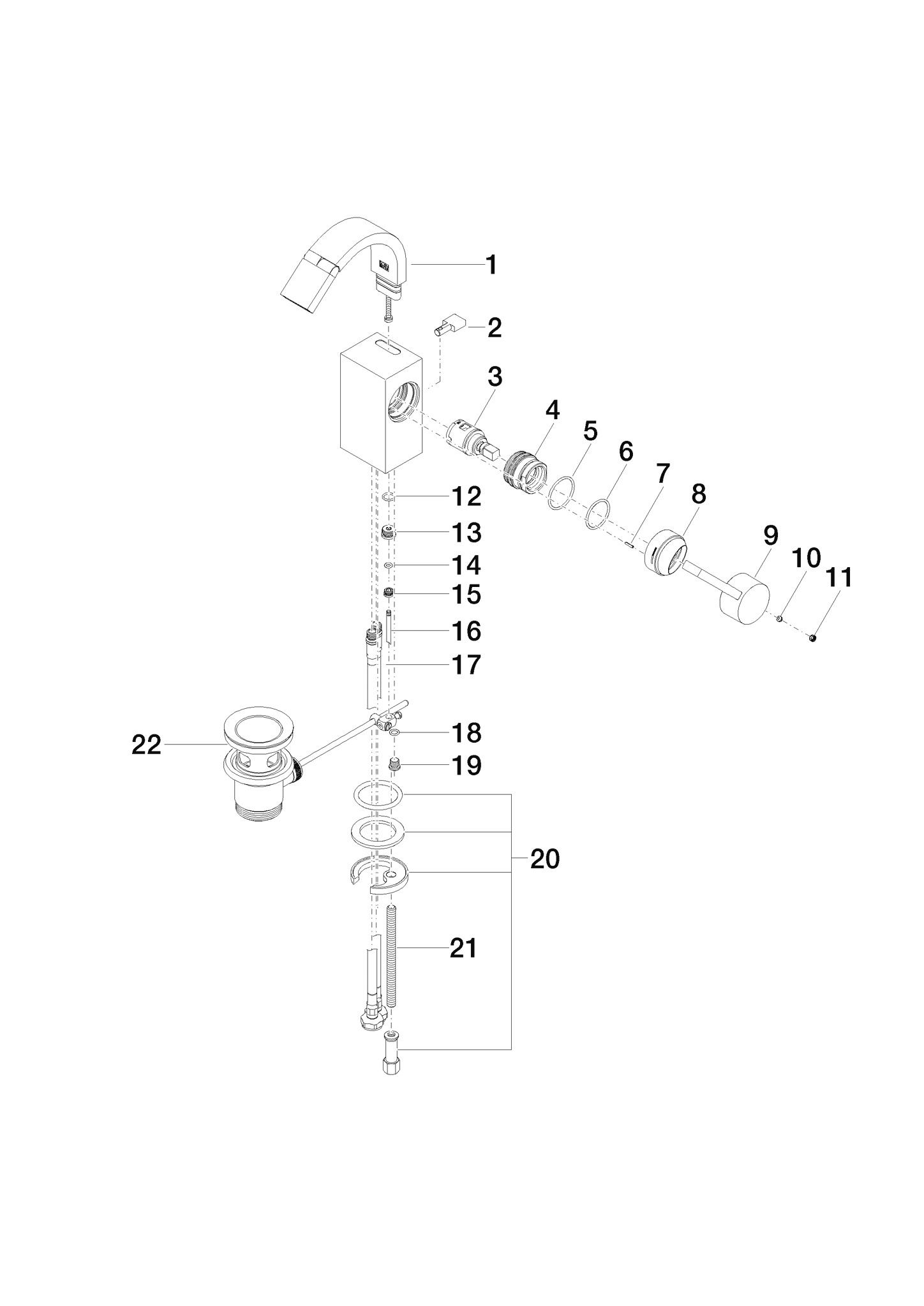 Picture of DORNBRACHT Single-lever bidet mixer with pop-up waste - Cyprum #33600782-49
