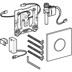 Bild von GEBERIT Urinalsteuerung mit elektronischer Spülauslösung, Batteriebetrieb, Typ 10 Abdeckplatte #116.035.KM.1 - Platte: schwarz Designring: hochglanz-verchromt
