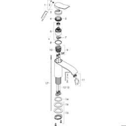 Bild von HANSGROHE Vivenis Einhebel-Waschtischmischer 250 für Aufsatzwaschtische mit Zugstangen-Ablaufgarnitur #75040700 - Mattweiß