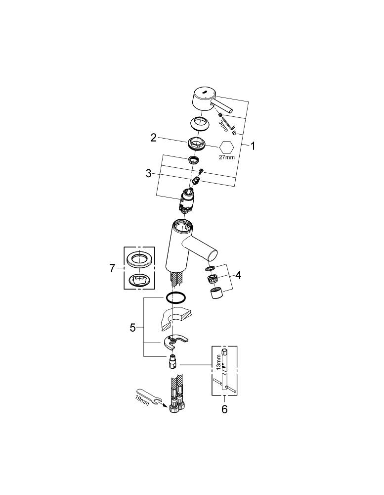 εικόνα του GROHE Concetto single-lever basin mixer, 1/2″ S-size #32240001 - chrome