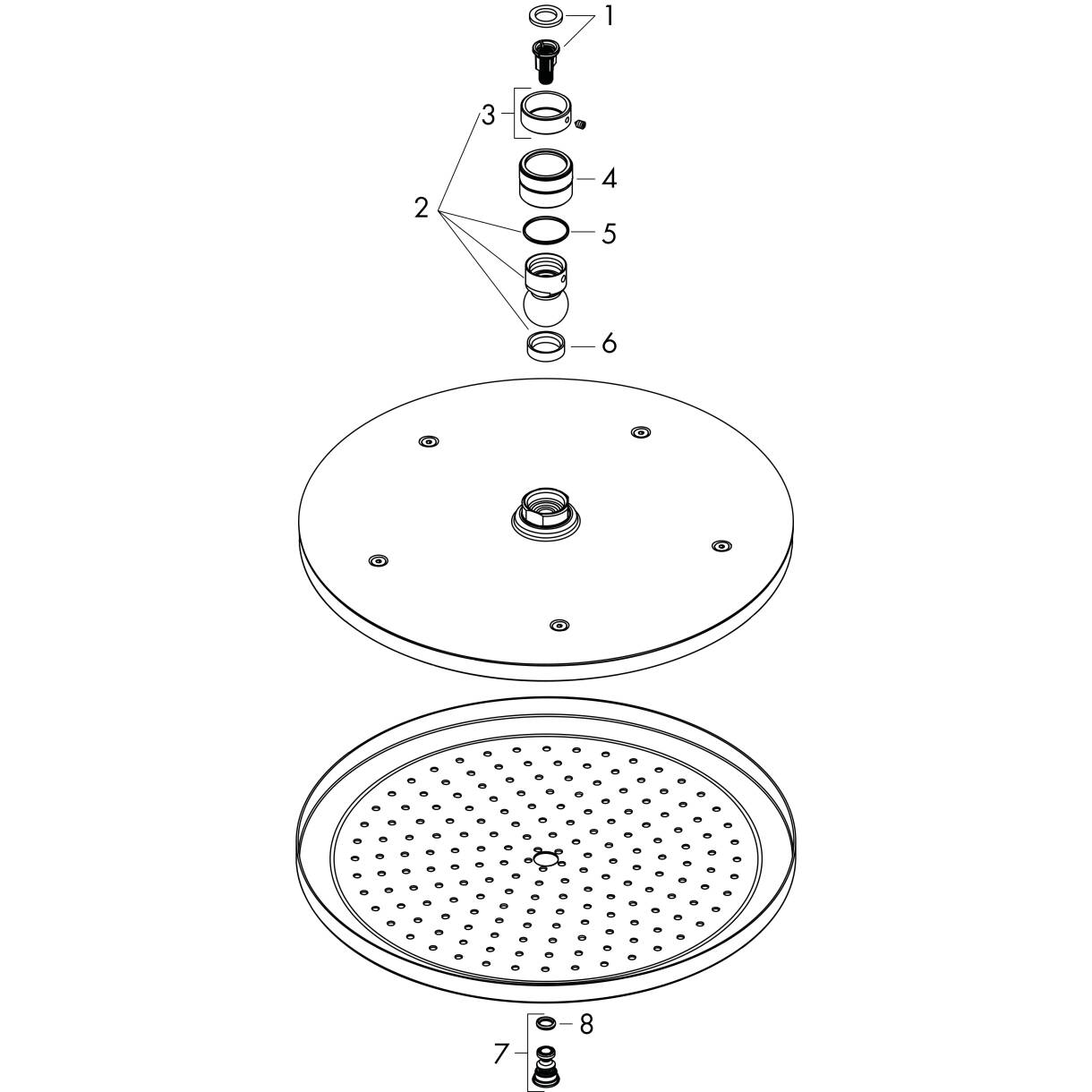 Picture of HANSGROHE Croma Overhead shower 280 1jet #26220000 - Chrome