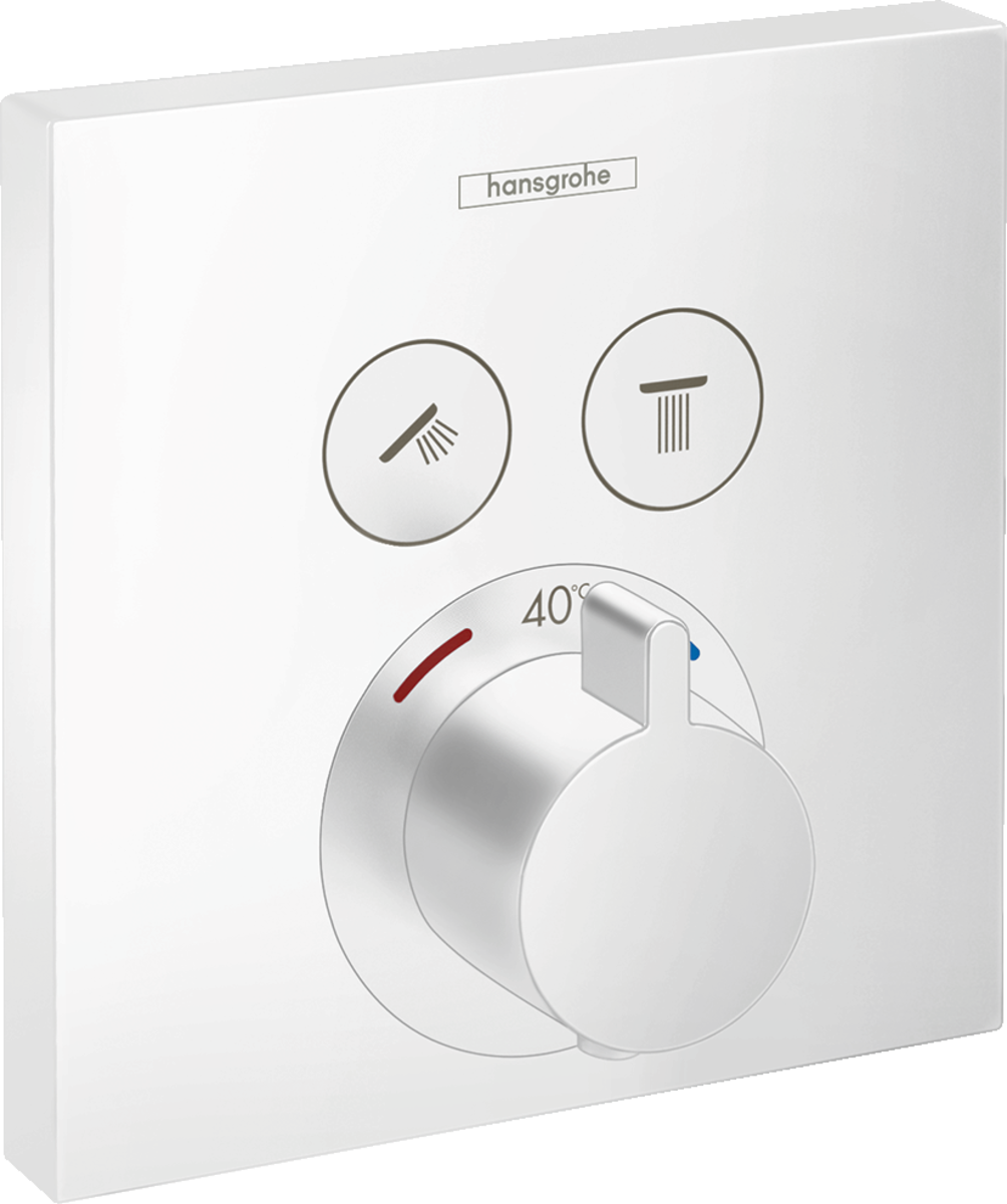 Зображення з  HANSGROHE ShowerSelect concealed thermostat for 2 consumers #15763700 - matt white