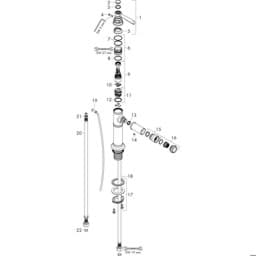 Bild von HANSGROHE AXOR Montreux Einhebel-Bidetmischer mit Hebelgriff und Zugstangen-Ablaufgarnitur Chrom 16526000