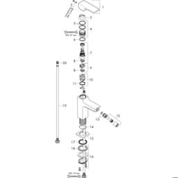 Bild von HANSGROHE Metropol Einhebel-Bidetmischer mit Hebelgriff und Push-Open Ablaufgarnitur Mattschwarz 32520670