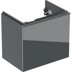 Bild von GEBERIT Acanto Unterschrank für Waschtisch, mit einer Schublade und einer Innenschublade, verkürzte Ausladung, mit Geruchsverschluss #500.615.16.1 - Korpus: schwarz / lackiert matt Schubladen: schwarz / Glas glänzend