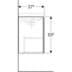 Bild von GEBERIT Acanto Unterschrank für Handwaschbecken, mit einer Tür und Geruchsverschluss #500.607.16.1 - Korpus: schwarz / lackiert matt Türen: schwarz / Glas glänzend