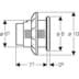 Bild von GEBERIT Typ 10 Fernbetätigung pneumatisch, für 2-Mengen-Spülung, Möbeldrücker #116.057.KJ.1 - Rosette und Tasten: weiß Designring: hochglanz-verchromt