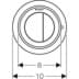 Bild von GEBERIT Typ 10 Fernbetätigung pneumatisch, für 2-Mengen-Spülung, Möbeldrücker #116.057.JQ.1 - Rosette und Tasten: chrom matt, easy-to-clean-beschichtet Designringe: poliert