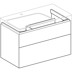 Bild von GEBERIT Xeno² Unterschrank für Waschtisch mit Ablagefläche, mit zwei Schubladen #500.515.43.1 - sculturagrau / Melamin Holzstruktur
