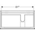 Bild von GEBERIT Xeno² Unterschrank für Waschtisch mit Ablagefläche, mit zwei Schubladen #500.515.43.1 - sculturagrau / Melamin Holzstruktur
