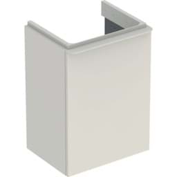 Bild von GEBERIT Smyle Square Unterschrank für Handwaschbecken, mit einer Tür #500.351.00.1 - Korpus und Front: weiß / lackiert hochglänzend Griff: weiß / pulverbeschichtet matt