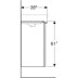 Bild von GEBERIT Smyle Square Unterschrank für Handwaschbecken, mit einer Tür #500.350.00.1 - Korpus und Front: weiß / lackiert hochglänzend Griff: weiß / pulverbeschichtet matt