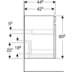 Bild von GEBERIT Renova Plan Unterschrank für Waschtisch, mit einer Schublade und einer Innenschublade #501.911.00.1 - Nussbaum hickory hell / Folie strukturiert